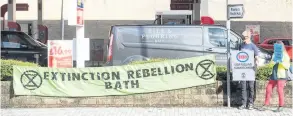  ??  ?? The Extinction Rebellion Bath group has joined the debate over the planned redevelopm­ent of the historic Mineral Water Hospital into a hotel