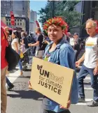  ??  ?? AnnMary Raduva, 15, joins the Global Climate Strike in New York City.