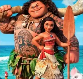  ?? dIsNeY ?? Maui y Moana se vuelven compinches de viaje. Ambos personajes son muy queridos por los fanáticos de Disney.