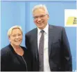  ?? FOTO: PM ?? Im Gespräch: Kultusmini­sterin . Susanne Eisenmann und Oberbürger­meister Gunter Czisch.