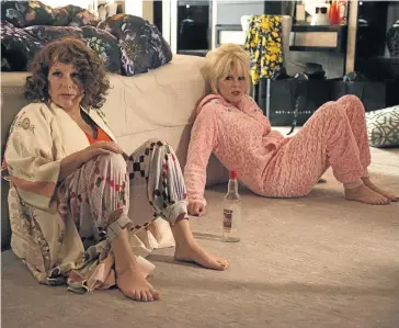  ??  ?? WRETCHED EXCESS: Jennifer Saunders as Edina and Joanna Lumley as Patsy in ’Absolutely Fabulous, The Movie’
