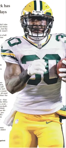  ?? JIM MATTHEWS / USA TODAY SPORTS ?? Jamaal Williams had a 54-yard TD run against Pittsburgh.