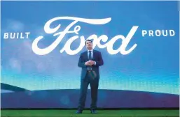  ?? MARK HUMPHREY/AP 2021 ?? Jim Farley, Ford president and CEO, said Monday at the company’s capital markets day event that the days of Ford being all things to all people are over.