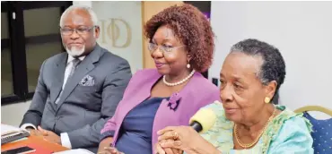  ??  ?? L-R: The President/Chairman Governing council of the Institute of Directors Nigeria, Mr Samuel Akeju; Chairperso­n, IOD women Directors' Developmen­t, Chief Mrs Sena Anthony and the first female President of IOD, Chief Mrs Olutoyin Olakunri during the inaugural meeting in Lagos to flag off the National women Directors and Leaders summit scheduled to hold at Sheraton Hotels, Abuja in May, 2017.