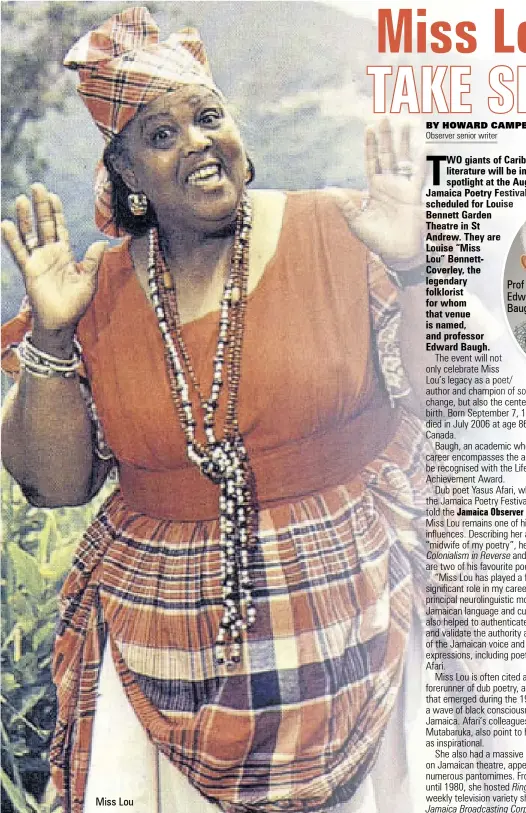 Miss Lou, Baugh take spotlight - Jamaica Observer