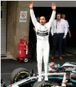  ?? REUTERS ?? LEWIS HAMILTON celebrates after winning yesterday’s race |