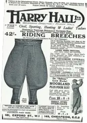  ??  ?? A trunk of vintage riding breeches has been discovered in the attic of Hampshire saddler Calcutt & Sons