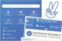  ??  ?? Hey is stuffed full of features aiming to allow only emails you want to see into your inbox, as well as time-saving handy search tools