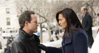  ?? NBC ?? Dean Winters and Mariska Hargitay in the long-running NBC series “Law & Order: SVU.”