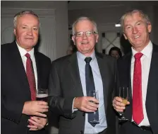  ?? Mikey Sheehy, Tom Kennington and Ger O’Keeffe enjoying the Austin Stacks Centenary Ball at the Rose Hotel. ??