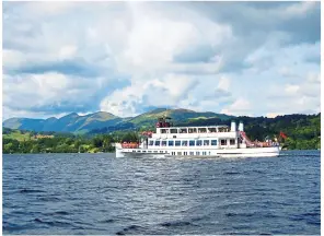  ??  ?? Visit the Lake District in Cumbria, where you can take a cruise on Lake Windermere.