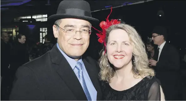  ?? PHOTOS: MAX HURD ?? Lewis Cardinal and Peggy Wright attend the Mad Hatter’s Gala at MacEwan University on April 23.