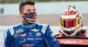  ?? — Reuters ?? Strong message: nasCaR driver Bubba Wallace has vowed not to give in to the threats.