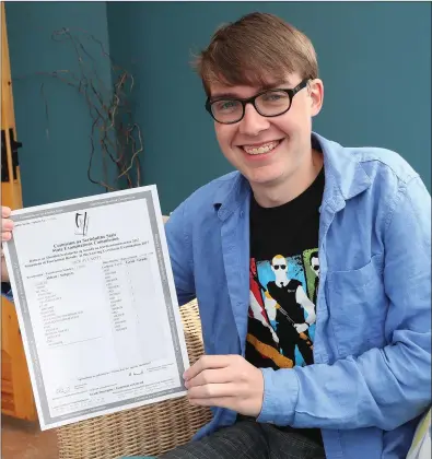  ??  ?? Jack Synnott from Termonfeck­in achieved the best Leaving Cert results in Ireland.