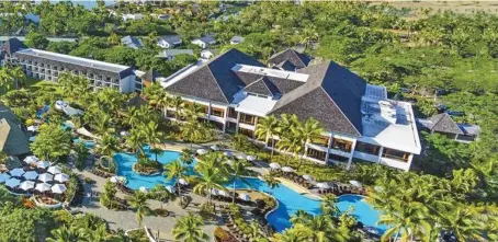  ??  ?? An aerial view of Sofitel Fiji Beach Resort and Spa at Denarau.