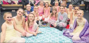  ?? NIKKI SULLIVAN/CAPE BRETON POST ?? It’s picnic time in the Dance Sync dressing room as they wait for their next dances. The dancers are (in no particular order) Leah Weatherbee, Addison Mullins-Smith, Karissa Martin, Olivia MacKay, Maggie Hillier, Georgia Hall, Davis Sullivan, Marissa...