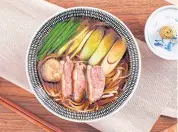  ??  ?? LEFT Hot soba with braised duck.
