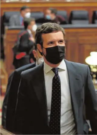  ?? JAIME GARCÍA ?? Pablo Casado, en el Pleno del Congreso de los Diputados