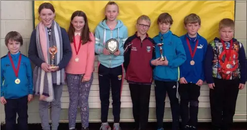  ??  ?? The Piercestow­n National School team: John Kenny, Sarah Kenny, Chloe McCluskey, Ellie O’Mahony, Kevin O’Mahony, Peter Kenny, James Quirke and Dylan Devereux.