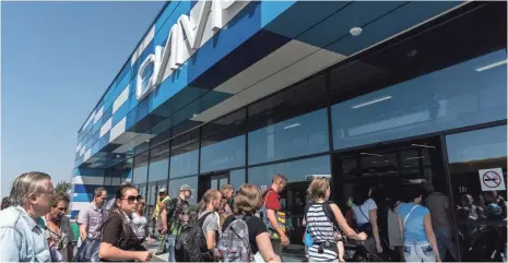  ?? ALEXANDER AKSAKOV, GETTY IMAGES ?? People enter Simferopol Airport on Aug. 10, 2015, in Crimea. The airport has been undergoing renovation­s since Russia annexed the peninsula. Ukraine and most of the internatio­nal community do not recognize the annexation.