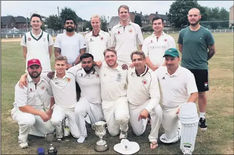  ??  ?? Wolvey Cricket Club beat Atherstone Cricket Club to claim the Tommy Hilditch Cup Final, held at Attleborou­gh Cricket Club, Nuneaton