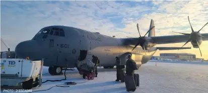 ?? PHOTO : 2e ESCADRE ?? Le petit groupe de spécialist­es de la 2e Escadre aura visité près de la moitié des aéroports du nord canadien lors de leur retour à Bagotville dans quelques jours.