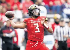  ?? JULIO CORTEZ/AP ?? Maryland quarterbac­k Taulia Tagovailoa throws a pass against Indiana during the second half on Saturday.