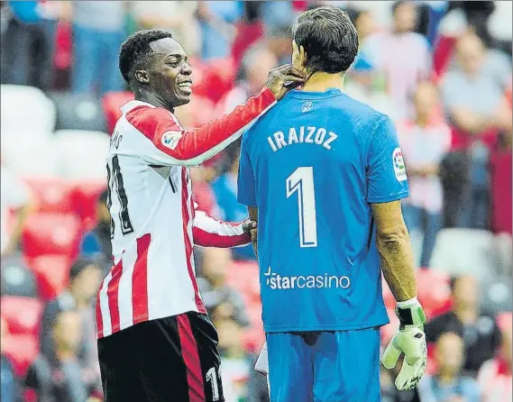  ?? FOTO: JUAN ECHEVERRÍA ?? Asistente A pesar de no lograr perforar lo portería de Iraizoz, Williams se convirtió en protagonis­ta del encuentro al dar dos certeros pases de gol a Muniain y Aduriz