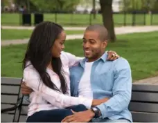  ?? RANDY SAGER/ABC ?? In a delicate moment, Bacheloret­te Rachel Lindsay and contestant Eric Bigger discussed Eric’s difficult home life growing up in Baltimore.