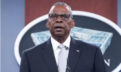  ?? ?? Lloyd Austin speaks during a Pentagon press briefing in Washington, on 1 February 2024. Photograph: Kevin Wolf/AP