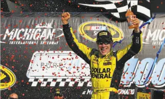  ?? Sarah Crabill / Getty Images ?? Matt Kenseth made it five of six Cup victories for Joe Gibbs Racing with a win at Michigan.