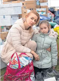  ?? ?? Safe Natasha Kukharchuk, who fled from Ukraine to Bothwell two weeks ago, with her daughter Sophie