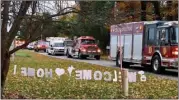  ?? PHOTO/MAGGIE NIXON ?? A ‘welcome home’ sign was placed in the yard of Clayton and Brenda Minix as a parade of family, friends and police/fire/ems welcomed Jacob Cornett and mom Amanda home last week.