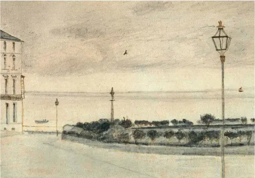  ??  ?? An early van Gogh: View of Royal Road, Ramsgate (1876). Below: 6 Royal Road, where Vincent taught – and drew this sketch