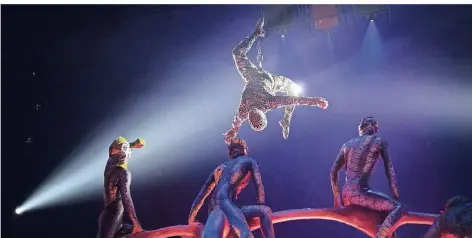  ?? FOTO: KEYSTONE ?? Mit ihrem Programm „Totem“, hier im September in Zürich, sind die Artisten des Cirque du Soleil momentan unterwegs auf Tournee.