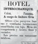  ?? CORTESÍA DE RAFAEL MÉNDEZ. ?? En diciembre de 1894 se anunció este hotel también de Colón en El Periódico.