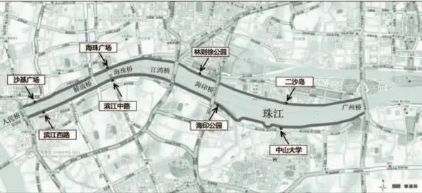  ??  ?? 图 1 广州滨江绿道（部分）研究范围