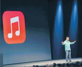  ?? Josh Edelson
AFP/Getty Images ?? THE RECORD INDUSTRY is hoping Apple brings subscripti­on-only streaming to the masses. Above, Apple executive Eddy Cue introduces iTunes Radio in 2013.