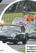  ??  ?? E-types lapped all but a solitary Ferrari in the Revival’s opening race.