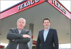  ??  ?? Gerard and Benjamin Marbach on the forecourt of new €4m Texaco.