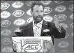  ?? AP/CHUCK BURTON ?? North Carolina Coach Larry Fedora disputed the relationsh­ip between football and chronic traumatic encephalop­athy, saying such concerns are softening the game.