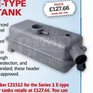  ??  ?? Available as part number C21512 for the Series 1 E-type 3.8-litre, SNG’s header tanks retails at £127.66. You can order online at www.sngbarratt.com.