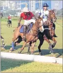  ??  ?? ASC and Piramal team and Dynamix Achievers in mid field action during the match