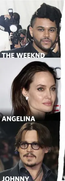  ??  ?? THE WEEKND ANGELINA BELLA BRAD