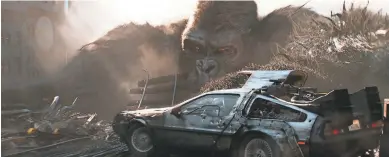  ?? WARNER BROS. ?? King Kong and the “Back to the Future” DeLorean have cameos in “Ready Player One.”