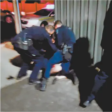  ??  ?? A still from video footage of Noel Henry’s arrest.