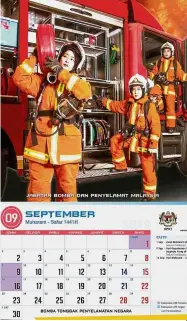  ??  ?? Bomba bombshells: The Fire and Rescue Department with its highly-anticipate­d annual calendar for 2019.