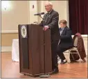  ?? PHOTO COURTESY OF THE SARATOGA SPRINGS DEMOCRATIC COMMITTEE U.S. Rep. Paul Tonko speaks during the recent Saratoga Springs State of the City. ??