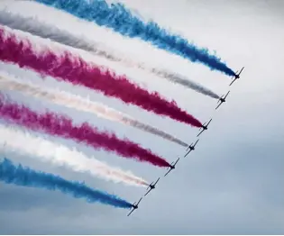  ?? ?? RAF pilots show their skill with some impressive formation flying.