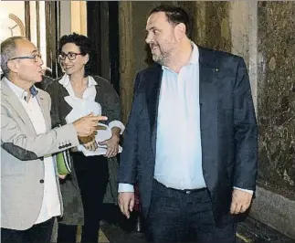  ?? ANA JIMÉNEZ ?? Nuet, Rabell, Coscubiela, Rovira y Junqueras, ayer en el Parlament